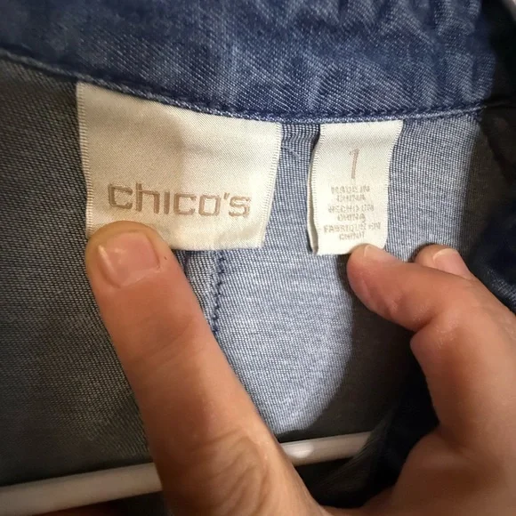 Chico's Blue Denim Shirt Dress - Picture 2 of 5